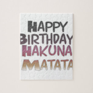 Vibrant Happy Birthday Hakuna Matata Design Jigsaw Puzzle