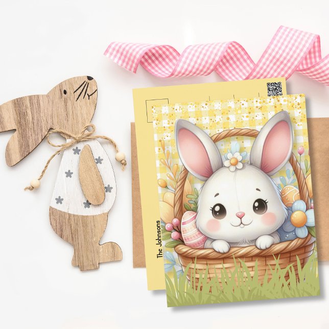 Vibrant Happy Easter in Yellow background postcard (Vibrant Happy Easter in Yellow background postcard)