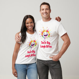 Vibrant Happy Face with Color Splash T-Shirt