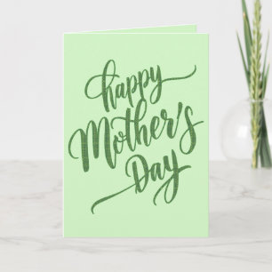Vibrant Happy Mother's Day Light Green Photo Card