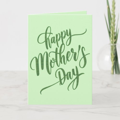 Vibrant Happy Mothers Day Light Green Photo Card