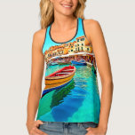 Vibrant Harbor: Mediterranean Bliss Tank Top