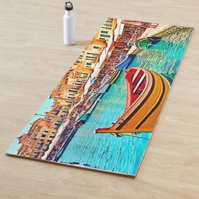 Vibrant Harbor: Mediterranean Bliss Yoga Mat (In Situ)