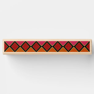 Vibrant Harlequin Diamond Pattern in Red, Orange,  Topple Tower