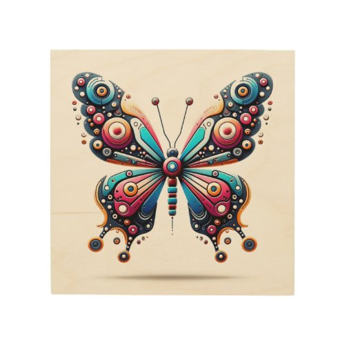 Vibrant Harmony Butterfly Wood Wall Art