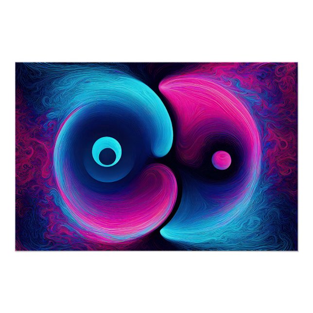 Vibrant Harmony Modern Interpretation of Yin Yan Poster (Front)