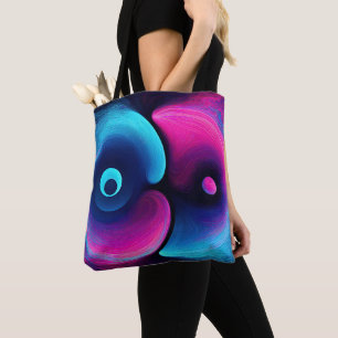 Vibrant Harmony Modern Interpretation of Yin Yan Tote Bag
