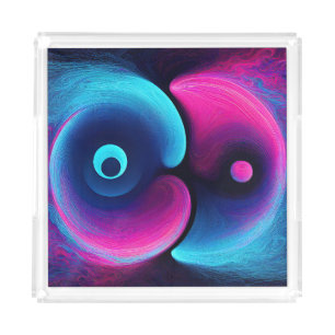 Vibrant Harmony Modern Interpretation of Yin Yang Acrylic Tray