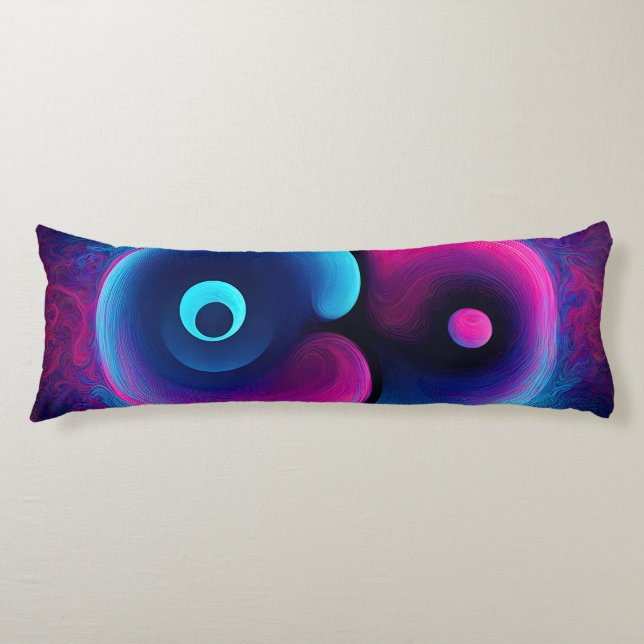 Vibrant Harmony: Modern Interpretation of Yin Yang Body Pillow (Front)