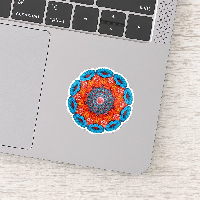 Vibrant HD Floral Mandala Sticker (Detail)