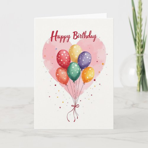 Vibrant Heart Balloons Card