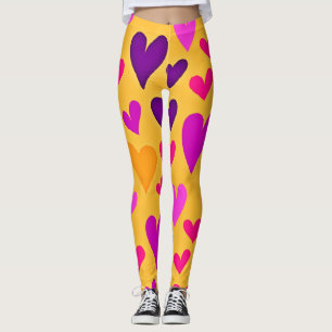 Vibrant Heart Bliss: Love Pattern Leggings