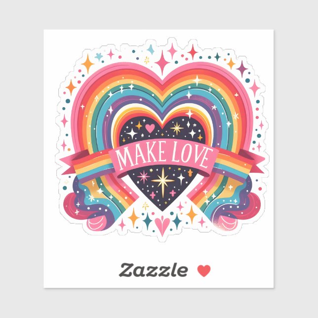 Vibrant Heart Design With a Motivational Message Sticker (Sheet)