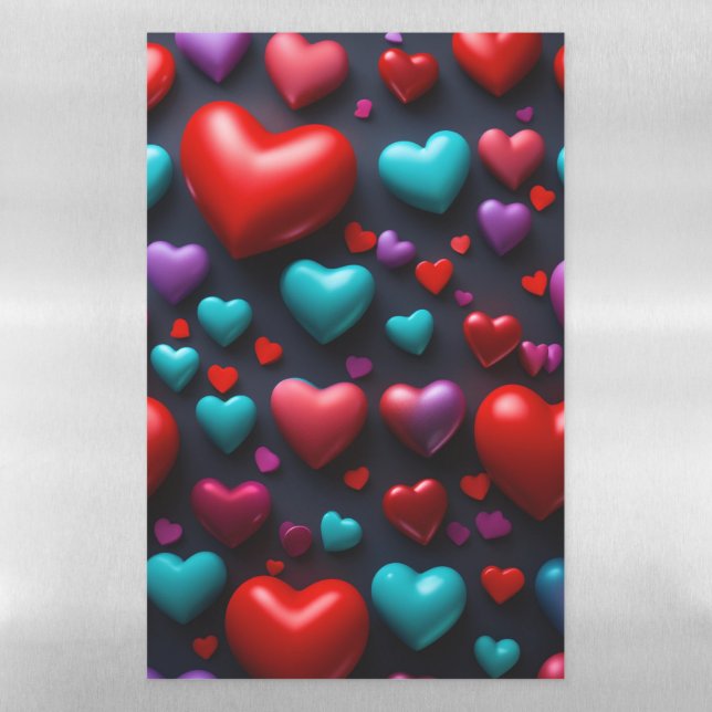 "Vibrant Heart Magnet Board" Magnetic Dry Erase Sheet (Vertical)