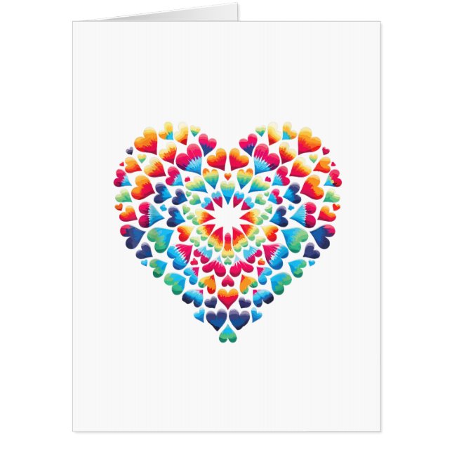 Vibrant Heart Tie-Dye Card (Front)