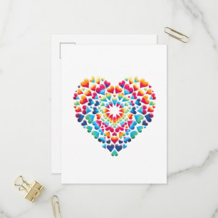 Vibrant Heart Tie-Dye Invitation Postcard
