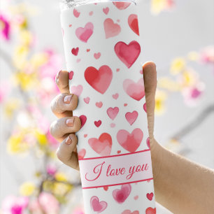 Vibrant Hearts   Colorful   Custom text  Thermal Tumbler
