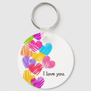 Vibrant Hearts "I love you" Keychain