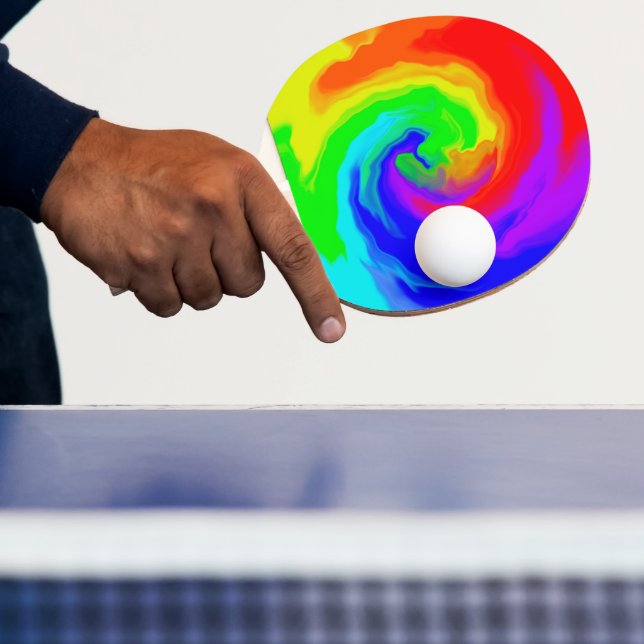 Vibrant Heat Wave Swirl Abstract Ping Pong Paddle (Insitu)