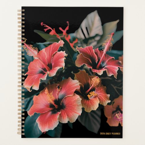 Vibrant Hibiscus Customizable  Planner