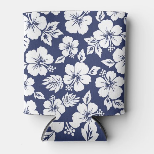 Vibrant Hibiscus Floral Seamless Pattern Can Cooler