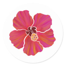 Vibrant Hibiscus Sticker Sheet for Party Planning