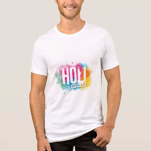 Vibrant Holi Splash Graphic Tee (Front)