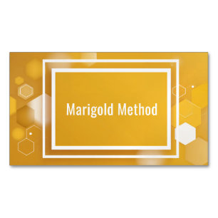 Vibrant Honey Yellow Hexagon Geometric Minimalist Business Card Magnet