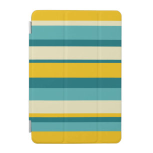 Vibrant Horizontal Stripes in Yellow and Teal iPad Mini Cover