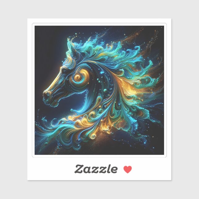 Vibrant Horse Head With Motion Effects Sticker (Sheet)