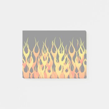 Vibrant Hot Classic Racing Flames On Fire Post-it Notes by MustacheShoppe at Zazzle