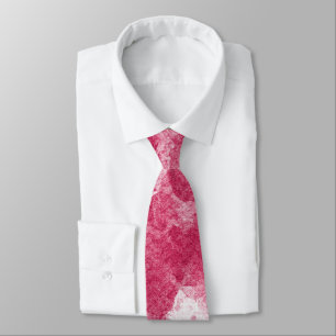 Vibrant Hot Pink Abstract Watercolor Art Neck Tie