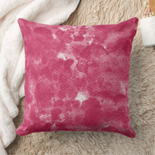 Vibrant Hot Pink Abstract Watercolor Art Throw Pillow