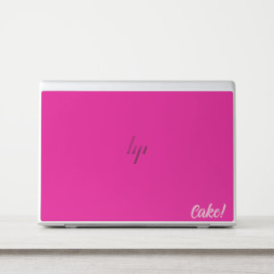 Vibrant Hot Pink Cake! Script Typography Laptop Sk HP Laptop Skin