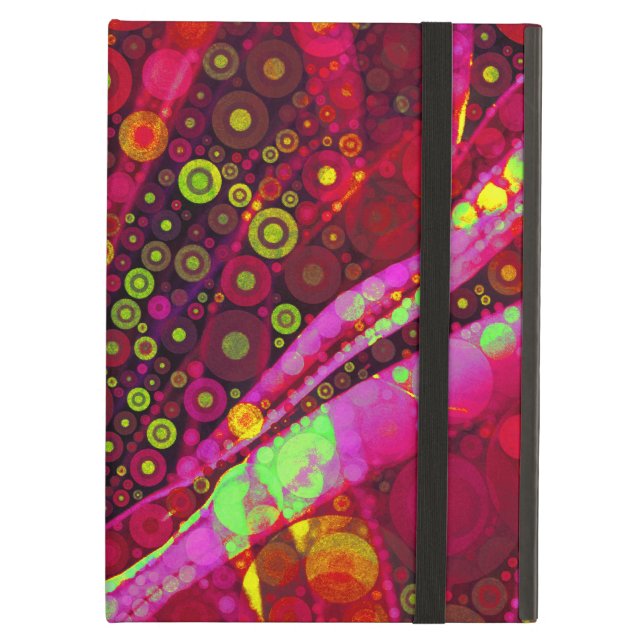 Vibrant Hot Pink Concentric Circle Mosaic Case For iPad Air (Front Closed)