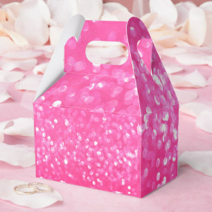 Vibrant Hot Pink Glitter Sparkle Texture Photo Favor Boxes