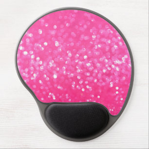 Vibrant Hot Pink Glitter Sparkle Texture Photo Gel Mouse Pad