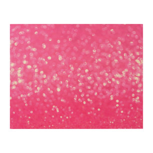 Vibrant Hot Pink Glitter Sparkle Texture Photo  Wood Wall Art