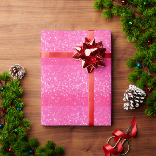 Vibrant Hot Pink Glitter Sparkle Texture Photo  Wrapping Paper
