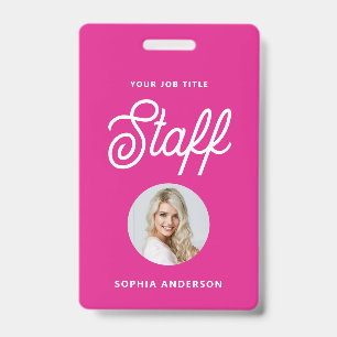 Vibrant Hot Pink   Photo and Trendy Script Badge