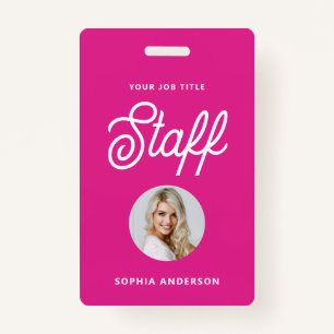 Vibrant Hot Pink   Photo and Trendy Script Badge
