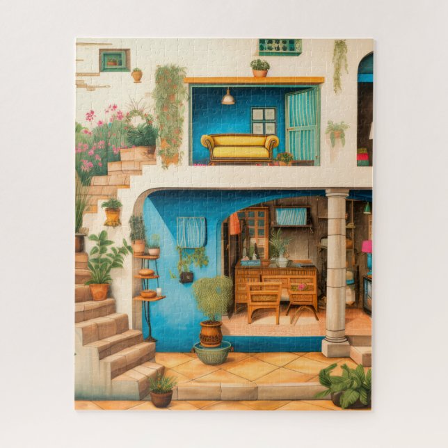 Vibrant House Plant Illustration Jigsaw Puzzle (Vertical)