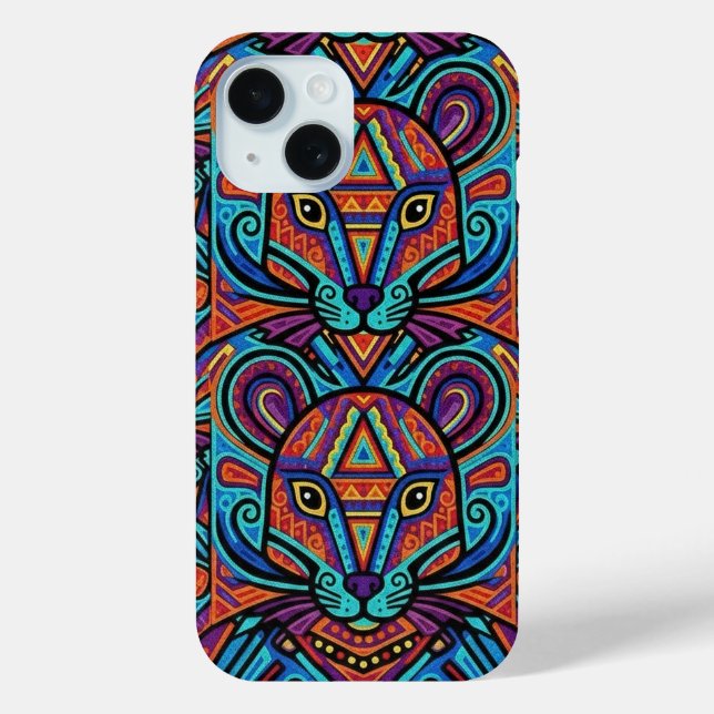 Vibrant Huichol Animal Spirit Phone Case (Back)