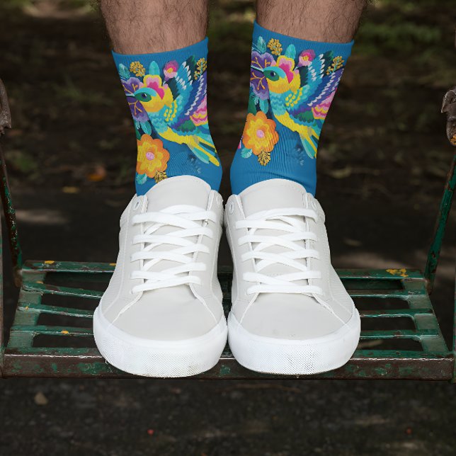 Vibrant Hummingbird and Floral Embroidery Pattern  Socks (Creator Uploaded)