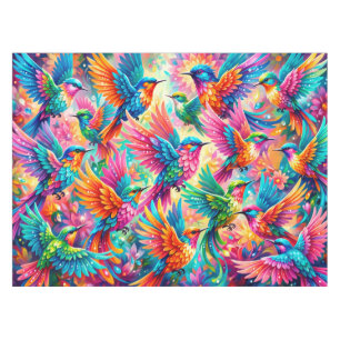 Vibrant Hummingbird Dreamscape – Tropical Boho Tablecloth