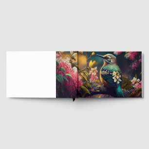 Vibrant Hummingbird Garden Wedding Guest Book