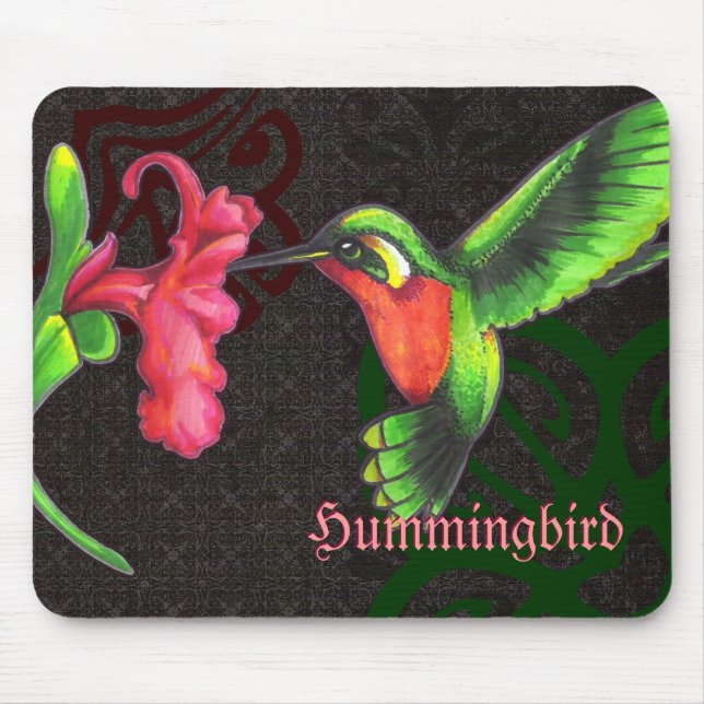 Vibrant Hummingbird Mousepad (Front)