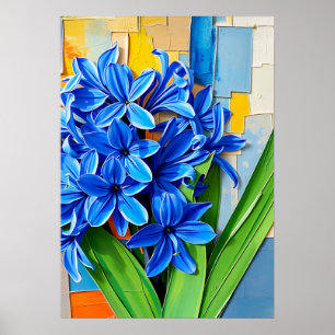Vibrant Hyacinth in Modern Abstract Style Poster