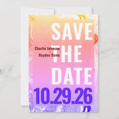 Vibrant Hydro_Dip Save the Date Card