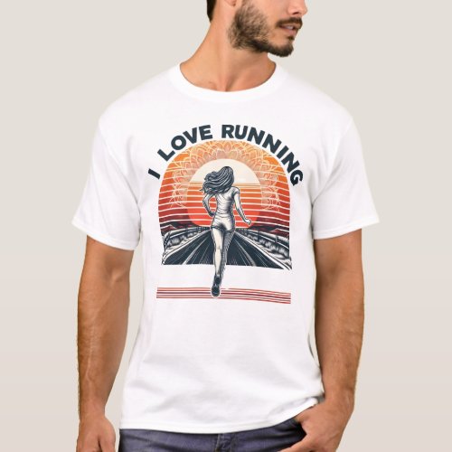 Vibrant I Love Running T_Shirt